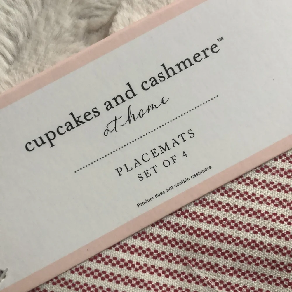 Cupcakes & Cashmere Red Striped Heart Shaped Placemats